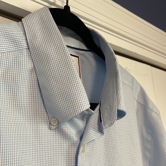 Charles Tyrwhitt Men’s Dress Shirt light blue check non iron - Picture 5 of 5